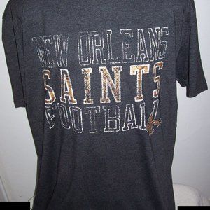 New Orleans Saints Men's 3X T-Shirt w Faded Screened Logo & Lettering DARK GRAY